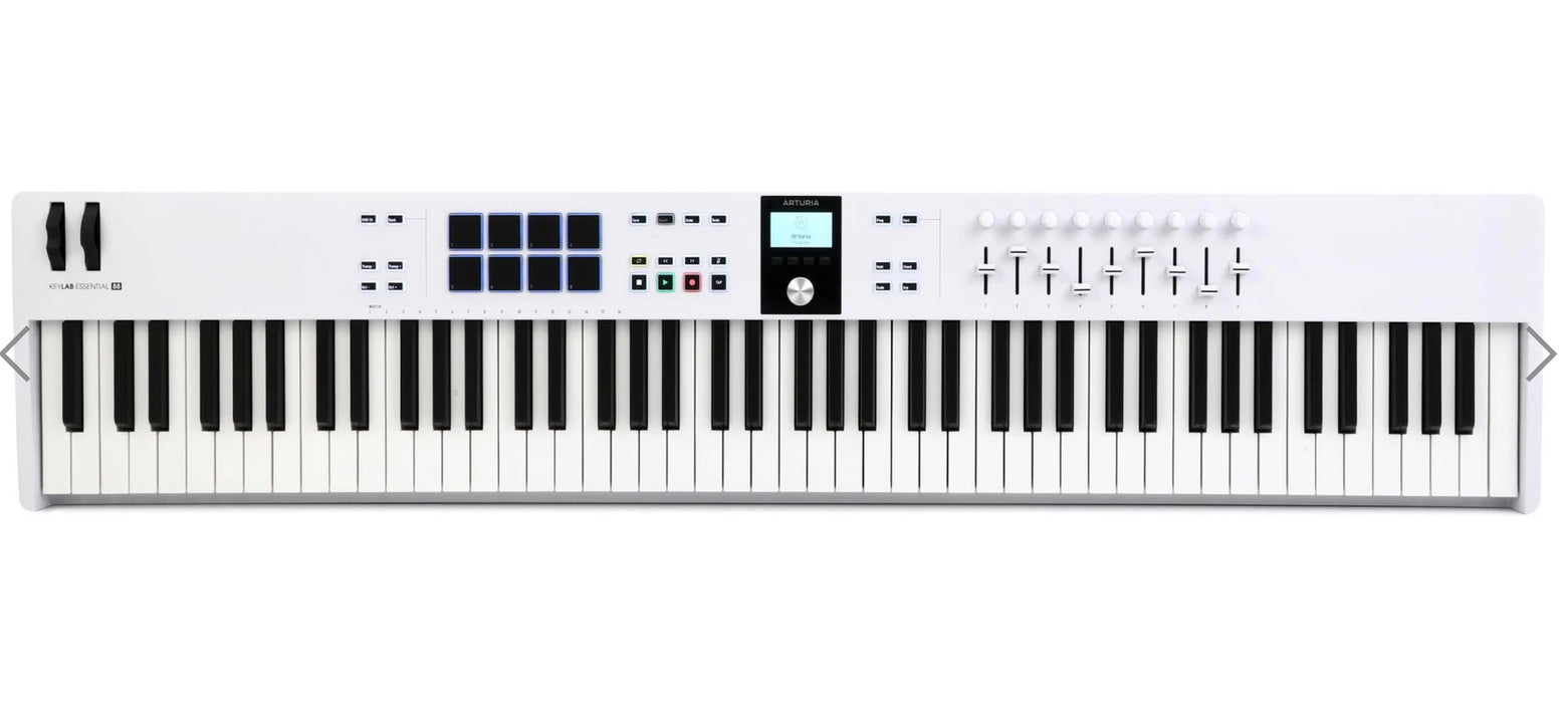 Arturia KeyLab Essential Mk3 88 USB 88-Key MIDI Controller (White)