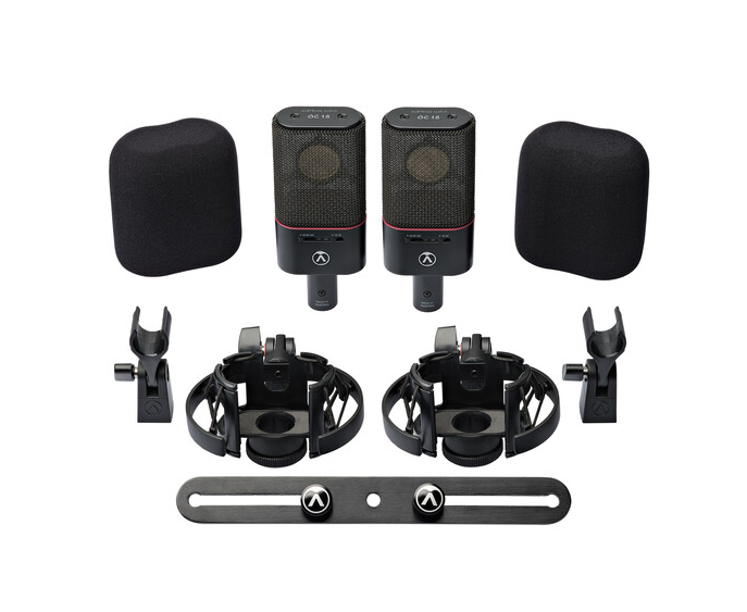 Par de Microfones Profissionais Condensadores Austrian Audio OC18 Dual Set Plus padrão cardióide (2unid) - preto