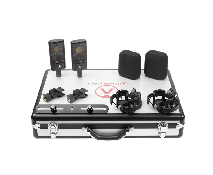 Par de Microfones Profissionais Condensadores Austrian Audio OC18 Dual Set Plus padrão cardióide (2unid) - preto