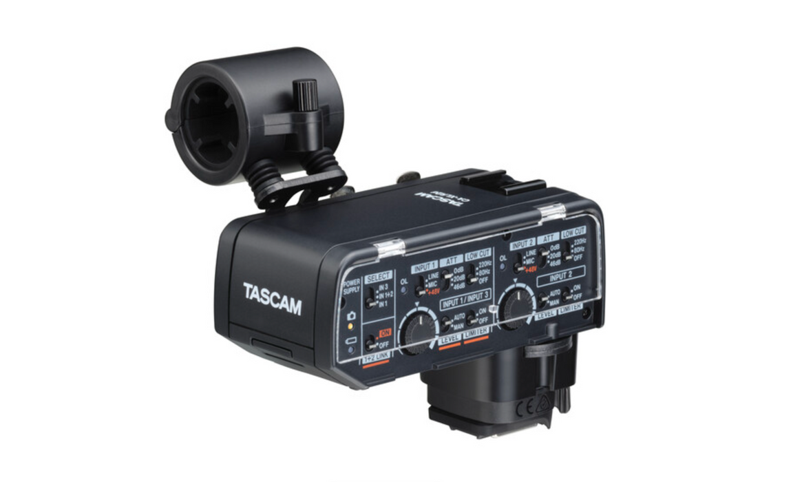 TASCAM CA-XLR2d-C Adaptador de micrófono XLR para cámaras Canon