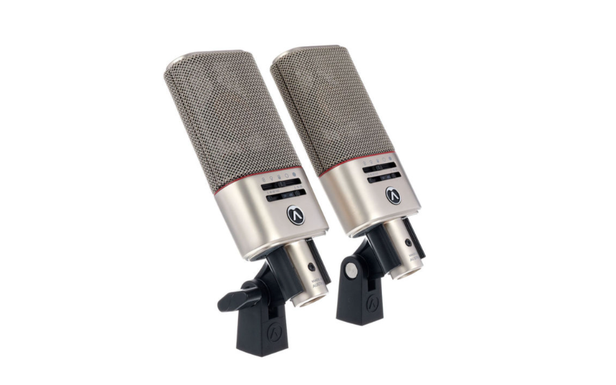 Pair of Professional Condenser Microphones Austrian Audio OC818 Live Set cardioid pattern (2 units) - silver
