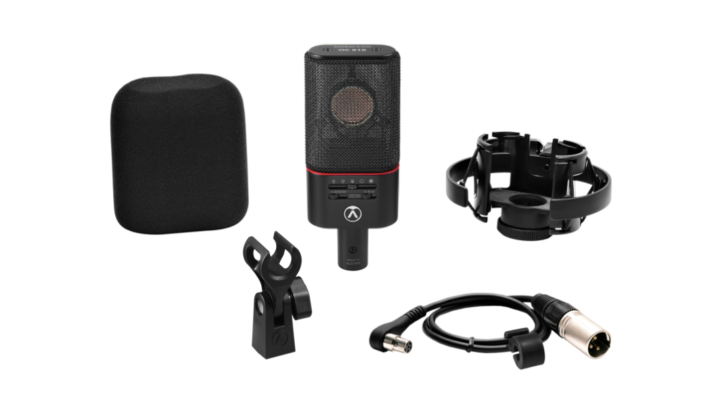 Austrian Audio OC818 Studio Micrófono de condensador profesional Conjunto multipatrón (Plata) 
