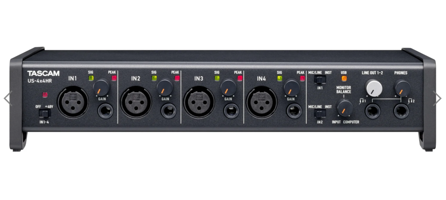 Interfaz de audio/MIDI USB-C TASCAM US-4x4HR