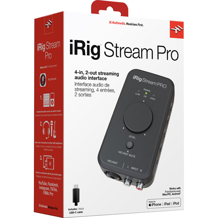 IK Multimedia iRig Stream Pro Interfaz de audio USB 4x2