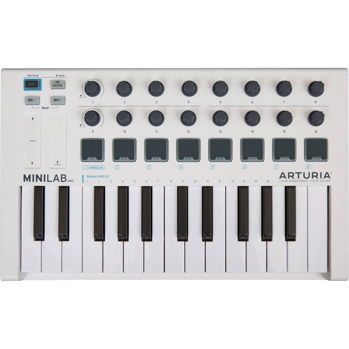 Arturia MiniLab MkII Controlador MIDI USB de 25 teclas (Blanco)