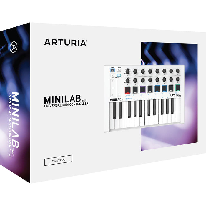 Arturia MiniLab MkII Controlador MIDI USB de 25 teclas (Blanco)