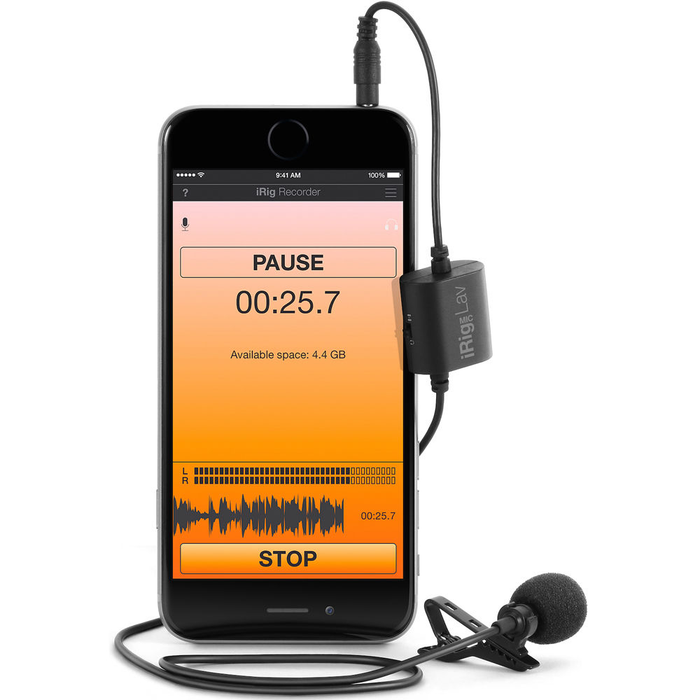 Microfone de lapela IK Multimedia iRig Mic Lav condensador omnidirecional