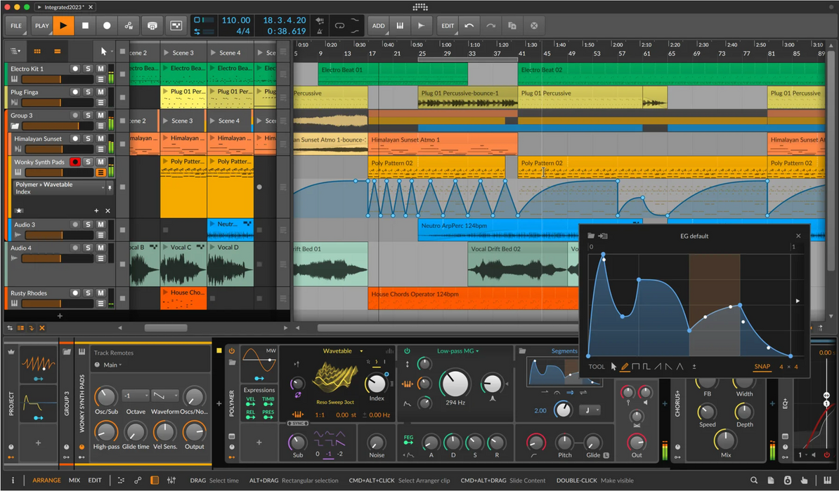 Bitwig Studio 5 (actualización desde Essentials/16 pistas)