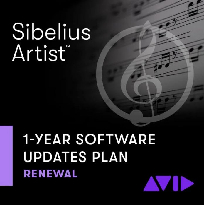 Avid Sibelius Artist - Licencia perpetua - Plan de 1 año de renovación de actualizaciones de software y soporte