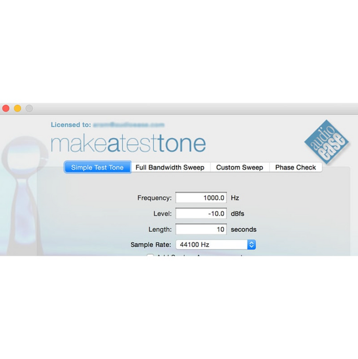 Audio Ease Make A Test Tone